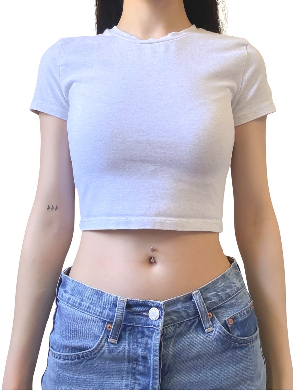 TNA Hold It Cropped Tee Basic Gray Size XS GUC